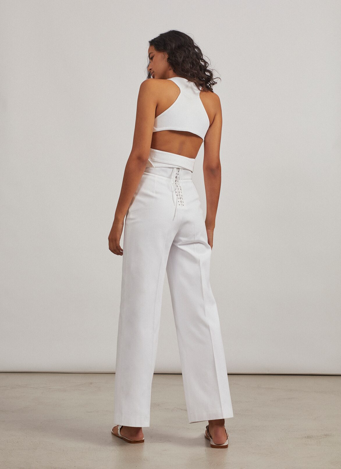 Edition 2004 The Corset Pants in cotton gabardine ALAÏA WHITE EDITION 2004 THE CORSET PANTS IN COTTON GABARDINE